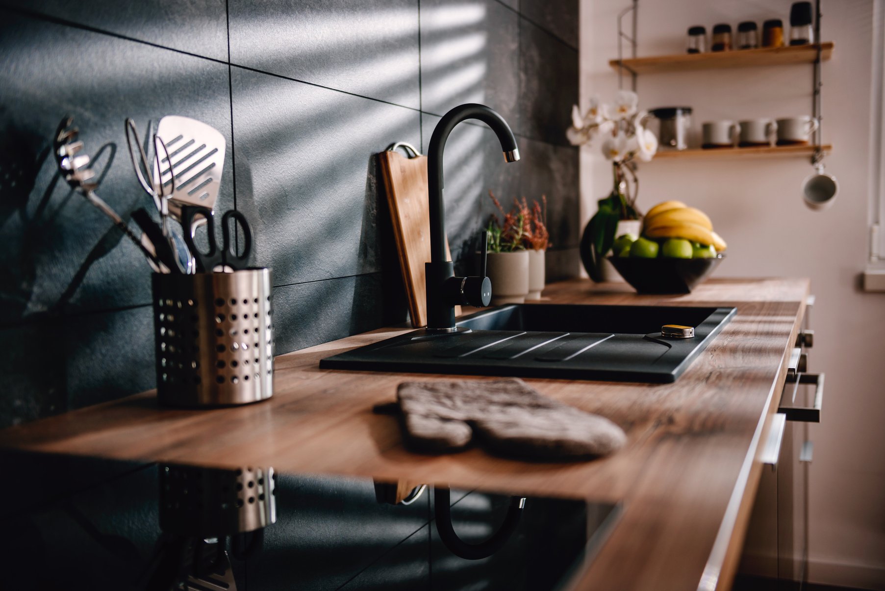 Modern Black Kitchen